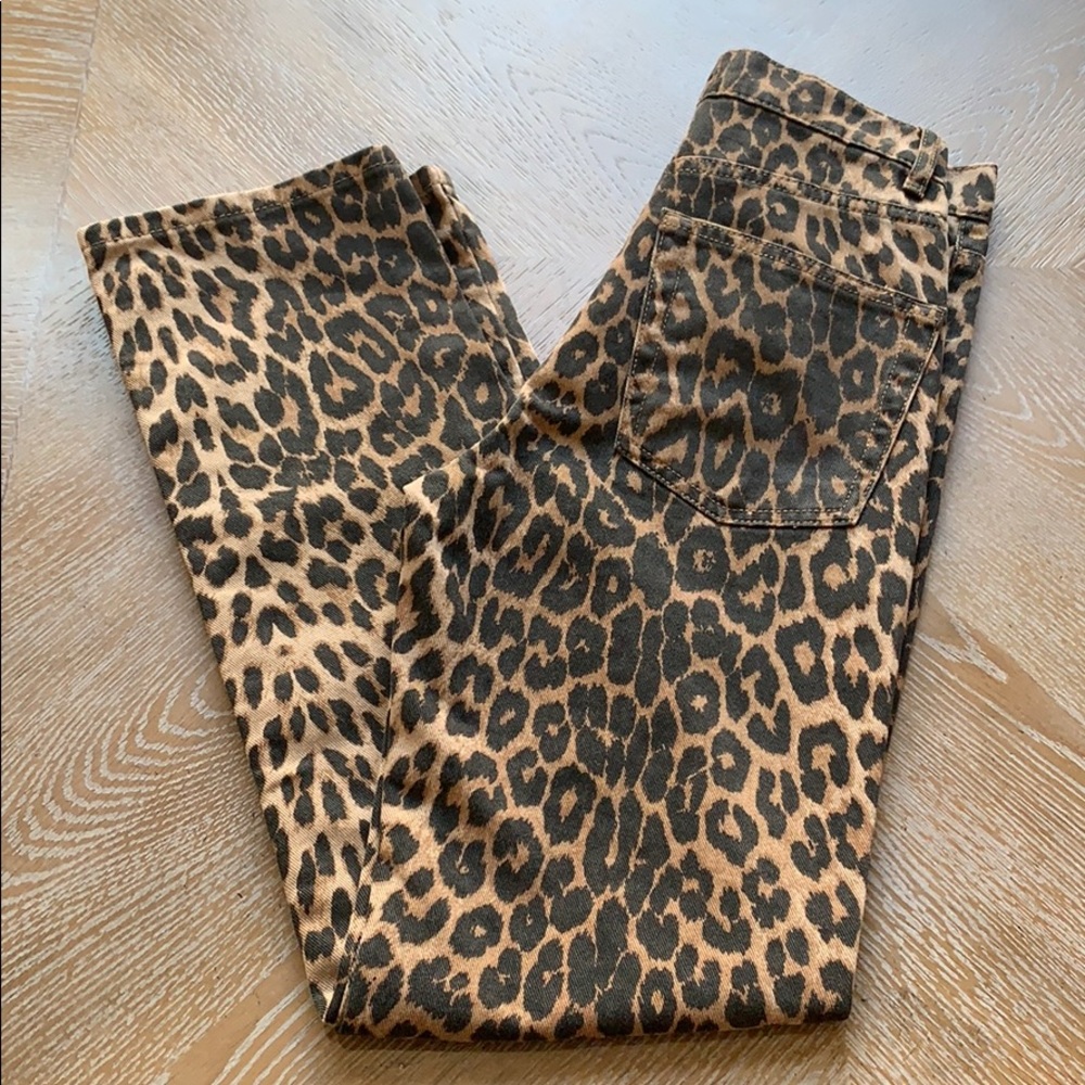 ZARA TRF Collection Leopard Skinny Denim Jeans 00 - Picture 7 of 8